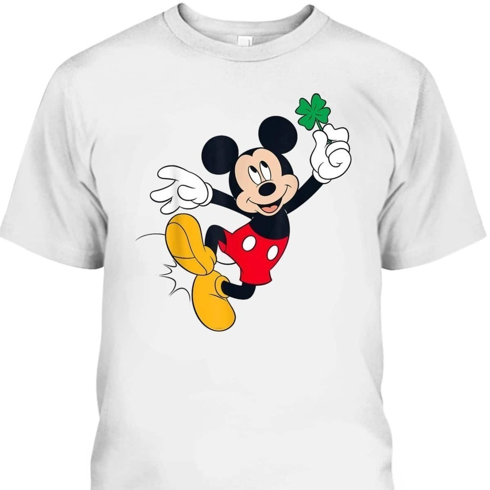 Disney Mickey Mouse Heel Click Shamrock St Patricks Day Tshirt